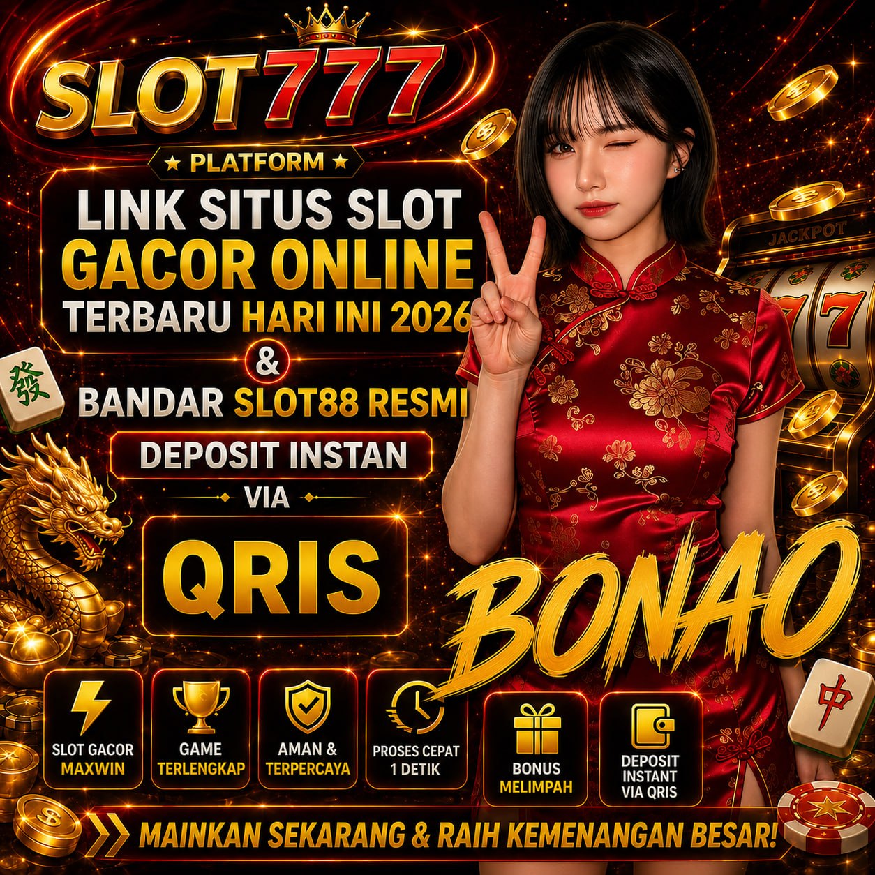 SLOT777 :  Link Situs Slot Gacor Online Terbaru Hari Ini 2026 & Bandar Slot88 Resmi Dengan Deposit Instan Via QRIS